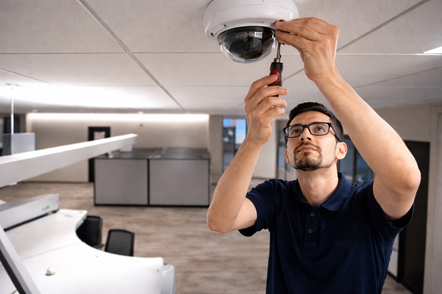 Commercial security camera installation